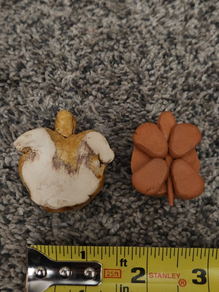 🐢 2 Small Turtle Figurine Ceramic Clay Hand Hade 🐢