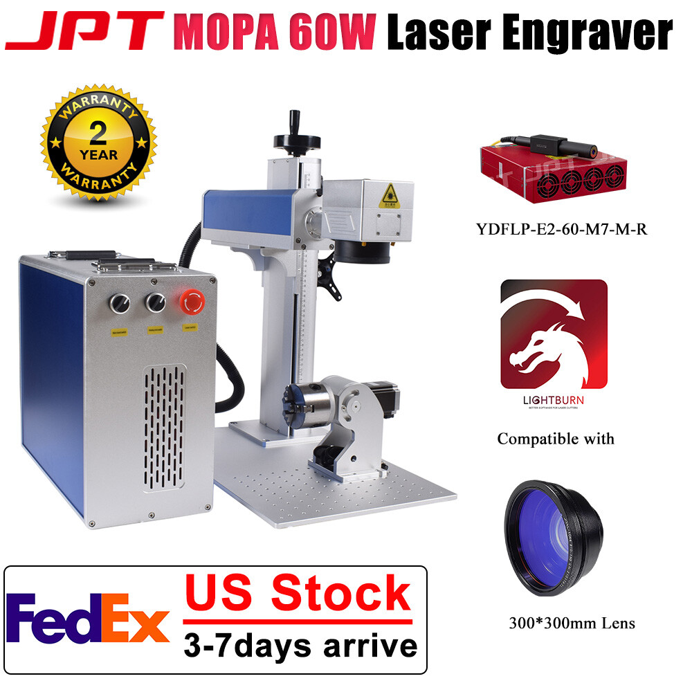 60W JPT M7 Mopa Fiber Laser Engraving Color Marking machine 300mm Lens for Metal
