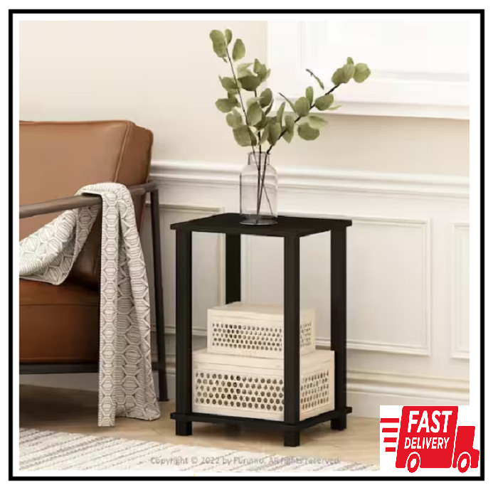 Simplistic 13.4 In. Espresso / Black Small End Table