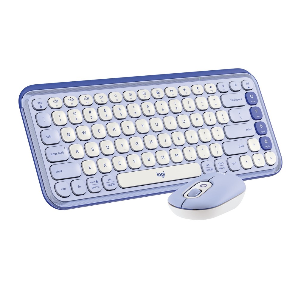 Logitech POP ICON Combo, Bluetooth Keyboard and Mouse Combo - Lilac