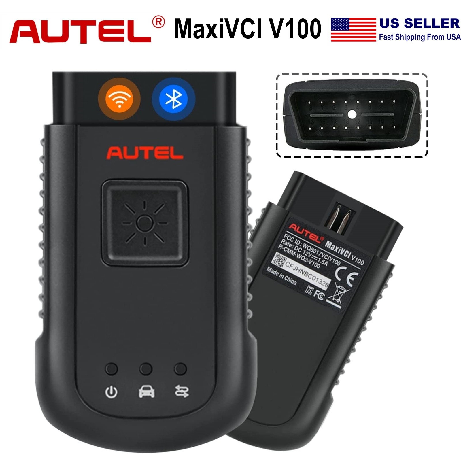 AUTEL MaxiSYS VCI100 Bluetooth for MS906BT MK908 MS908 Elite MS909 MS919 Ultra