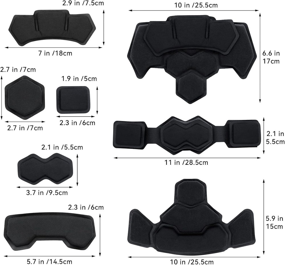 Tactical Helmet Pads - Universal Replacement Internal Memory Foam Pad Inserts...