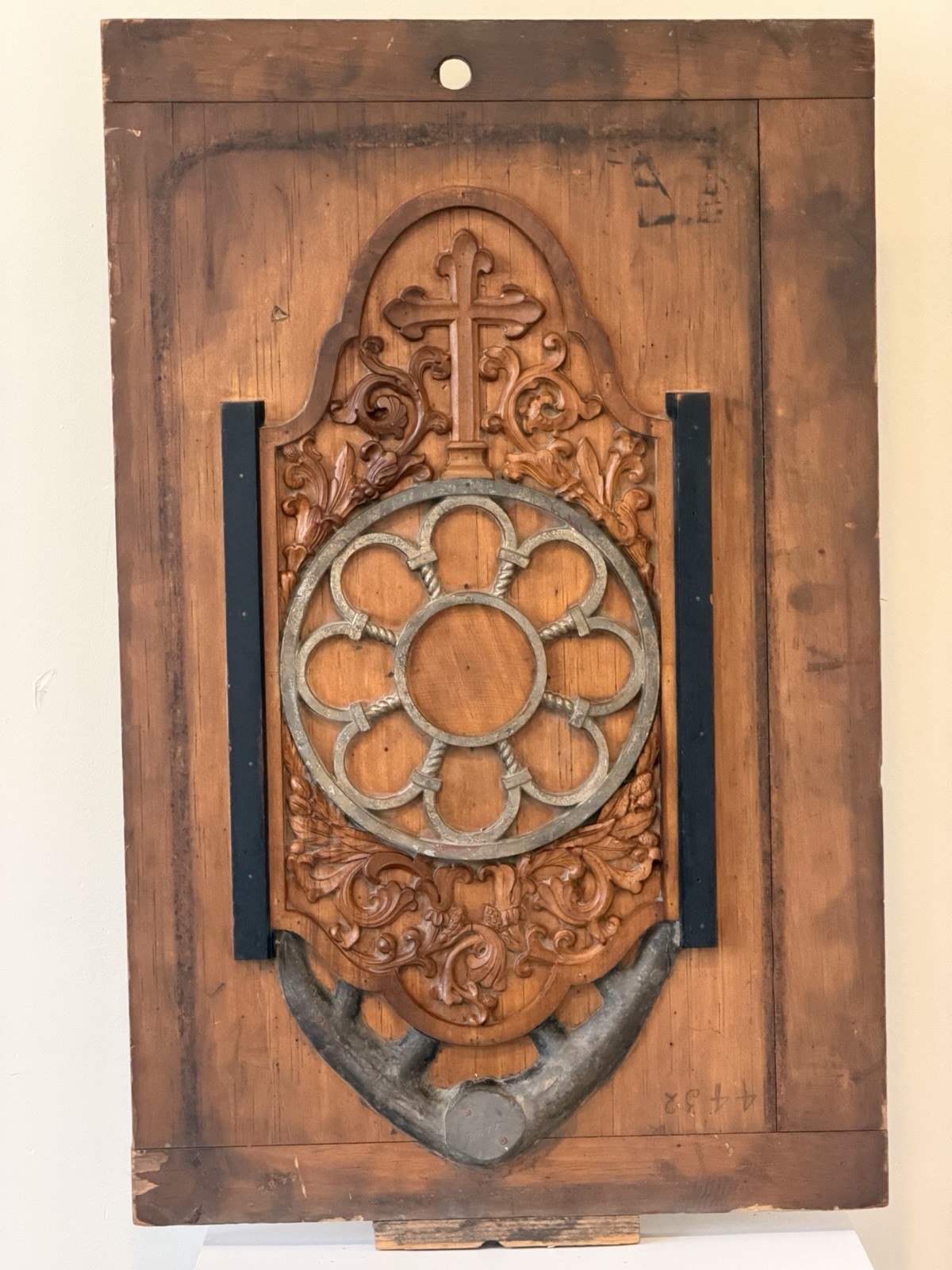 Antique Industrial Wood Foundry Mold Wall Art Architectural Salvage Christian