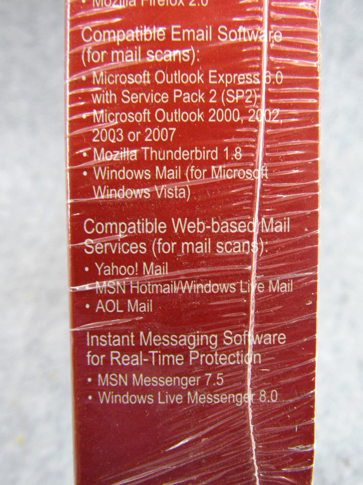 TREND MICRO Antivirus plus AntiSpyware 2008 CD ~ WIndows Vista SEALED!