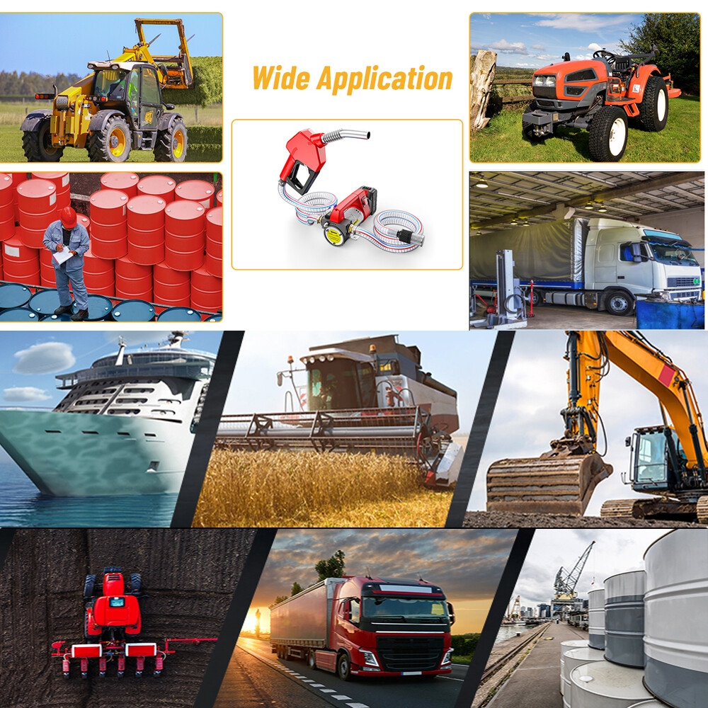 Cordless Electric Fuel Transfer Pump with Nozzle & Hoses Kit 12GPM 4.0Ah Battery