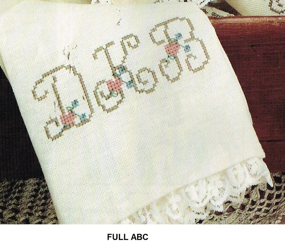 ROMANTIC MONOGRAMS CROSS STITCH PATTERN  ONLY  -  TL   PUE