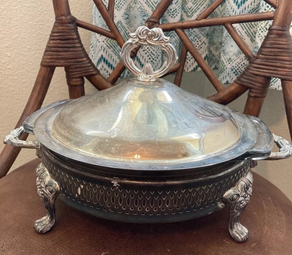 LEONARD SILVERPLATED Server With Removable Ovenproof Liner. 1.5 Quart. Serveware