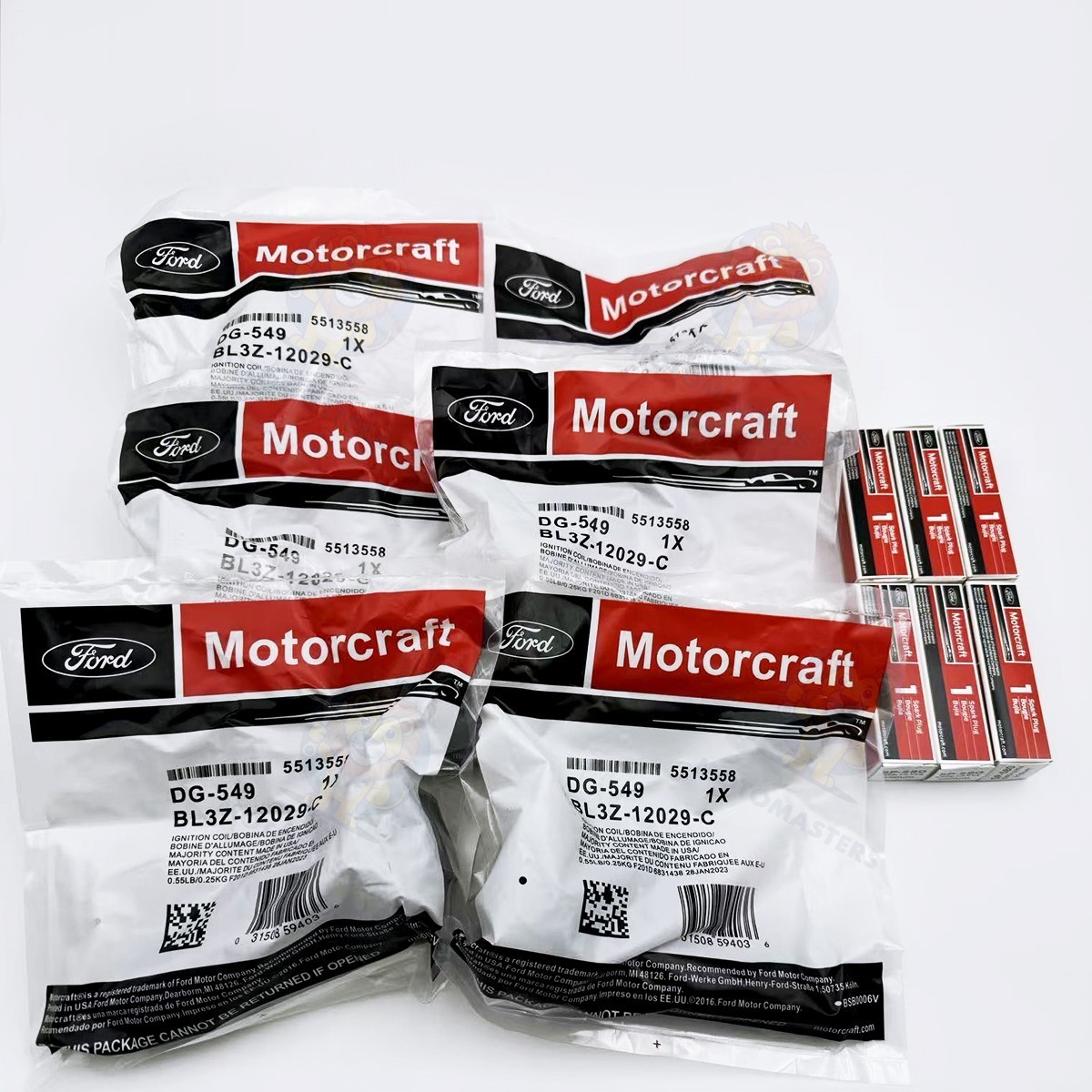 6PCS GENUINE DG549 Ignition Coil SP580 Spark Plug For Motorcraft Ford F150 3.5L