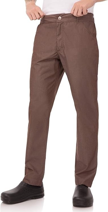 NEW! Genuine! Chef Works Professional Men Taupe Chef Pants L PEN02-Ear-L