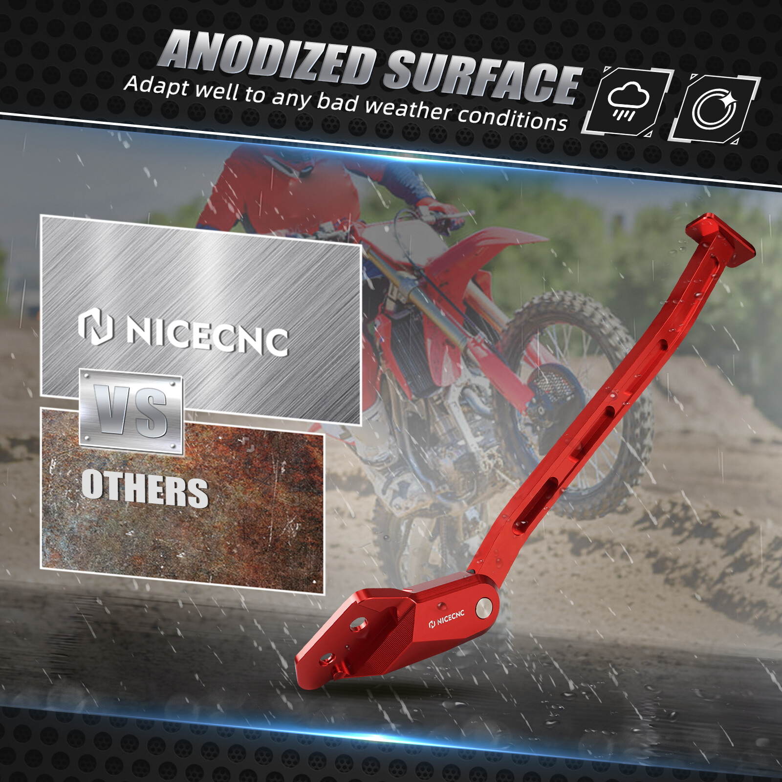 CNC Side Stand Kickstand For Honda CRF 250R 450R CRF250R CRF450R 2013-2018 Red