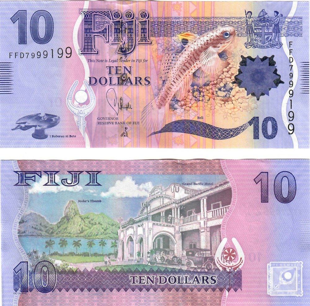 Fiji 10x 10 Dollars 2013 UNC