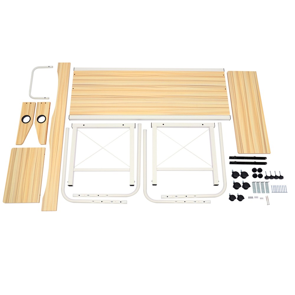 Multifunctional Mobile Adjustable Height & Width Desk for Home Office