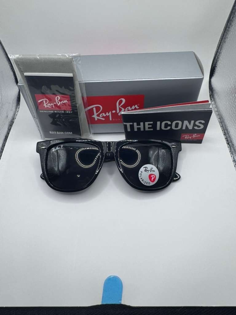 Ray-Ban RB2140 Original Wayfarer Polarized Sunglasses Black Frame Black Lens