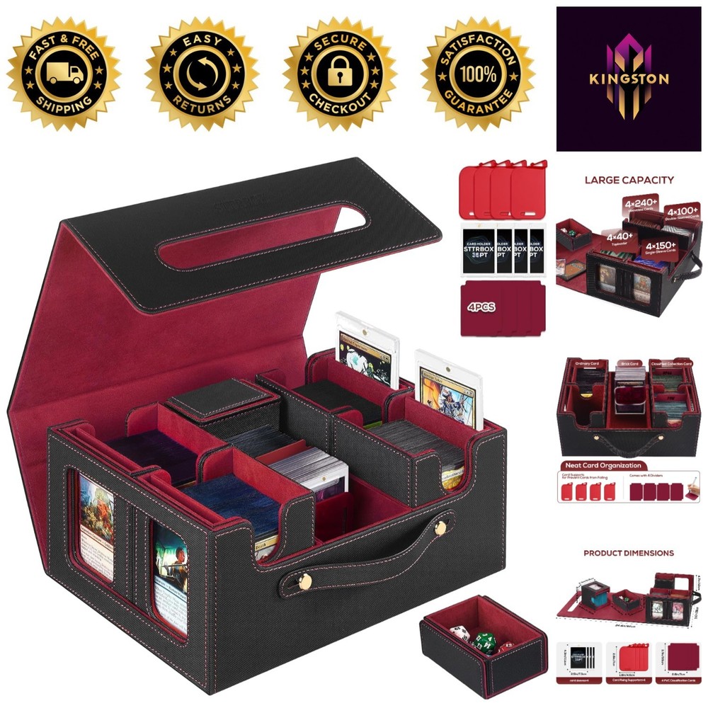MTG Commander Deck Box - Magnetic Closure & 600+ Card Capacity Storage Case