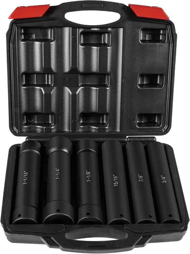 1/2 Inch Drive Heavy Duty Extended Length Extra-Deep Length Impact Socket Set