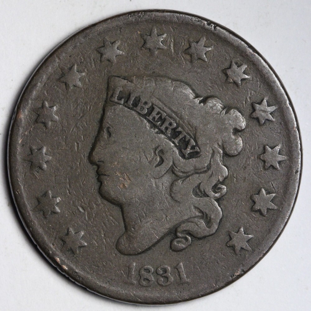 1831 Coronet Head Large Cent CHOICE FINE E114 UNL