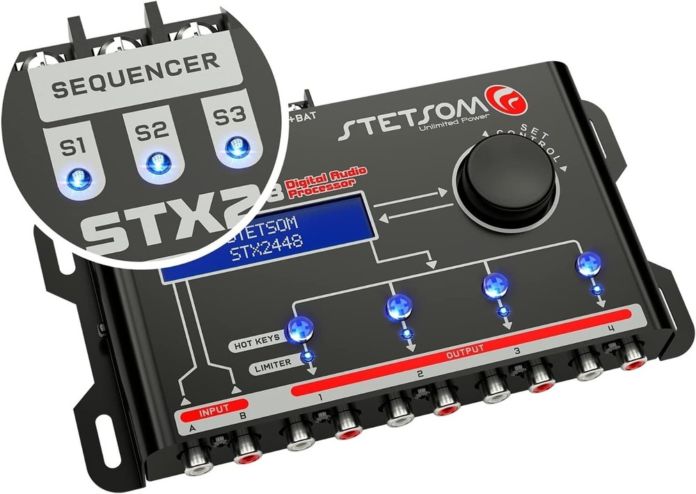 Stetsom STX 2448 DSP Crossover Equalizer 4 Channel Full Digital Signal Process