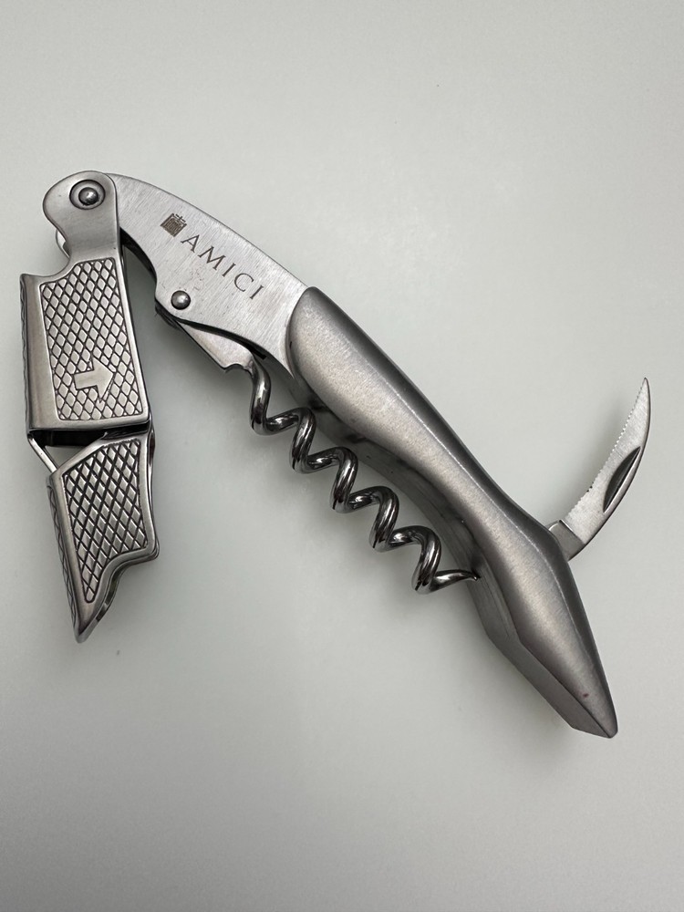 AMICI CELLARS Hefty All Stainless Quality Waiters Corkscrew Wine Opener