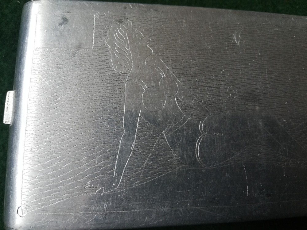 Trench Art Alluminium Cigarette Case Sierra Leone 1944.