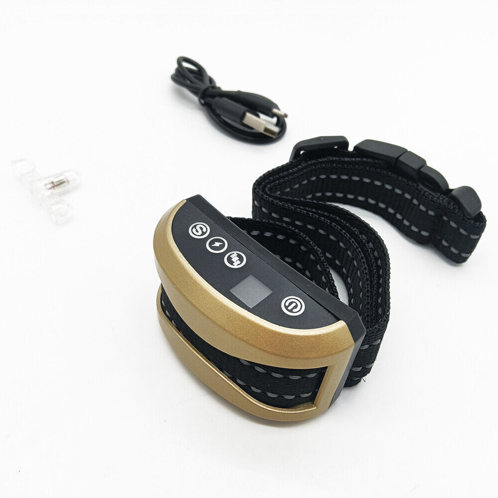 Waterproof Dog rechargeable anti bark training bark collar voice control