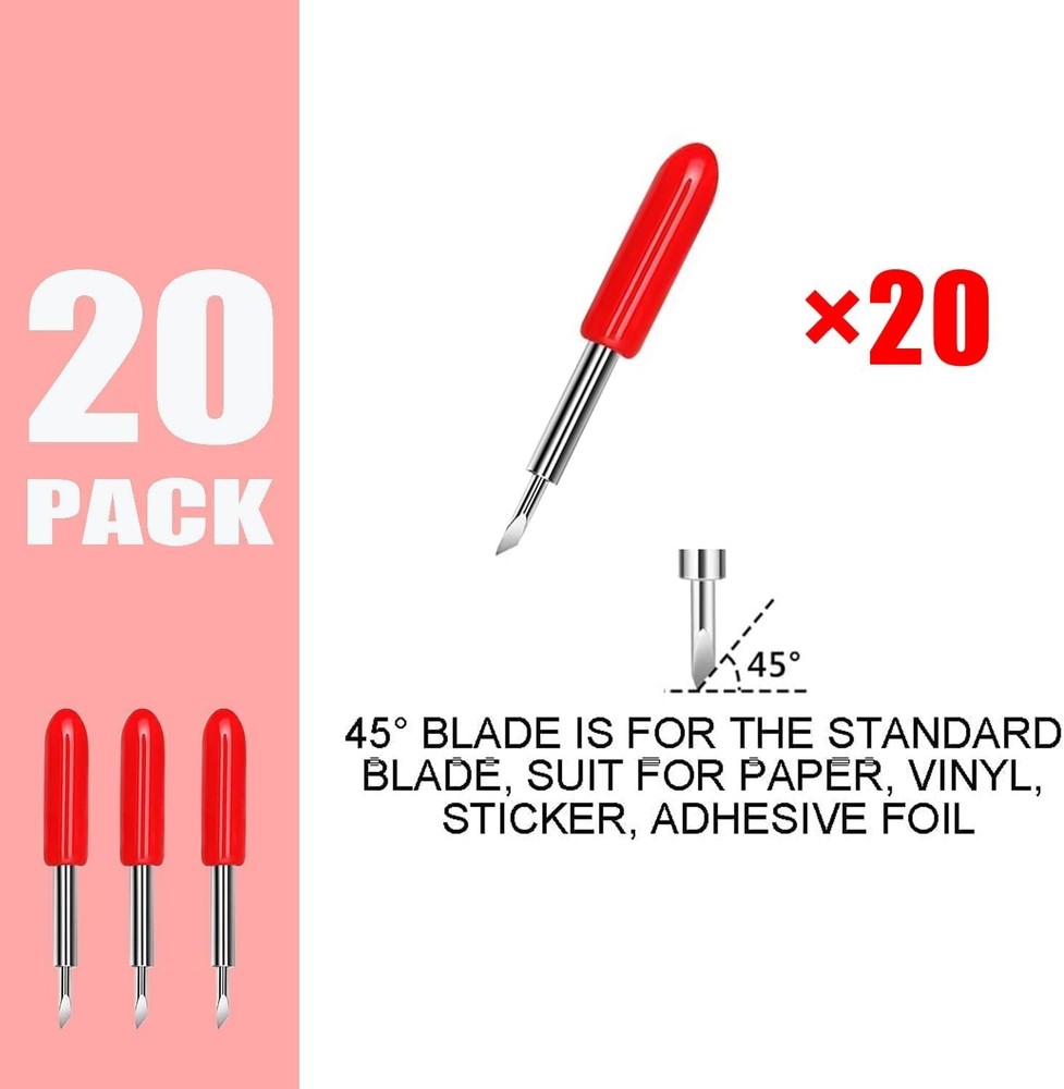20 Pcs Red Replacement Blades for Cricut Explore Air/Maker - Precision