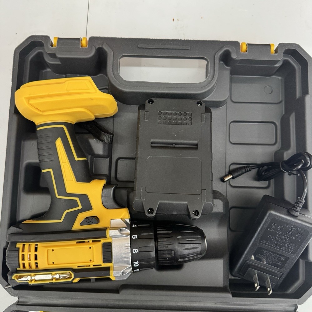 ⚡️Cordless Lithium-Ion Drill/Driver 21V LED Work Light, Carry Case, Bits⚡️