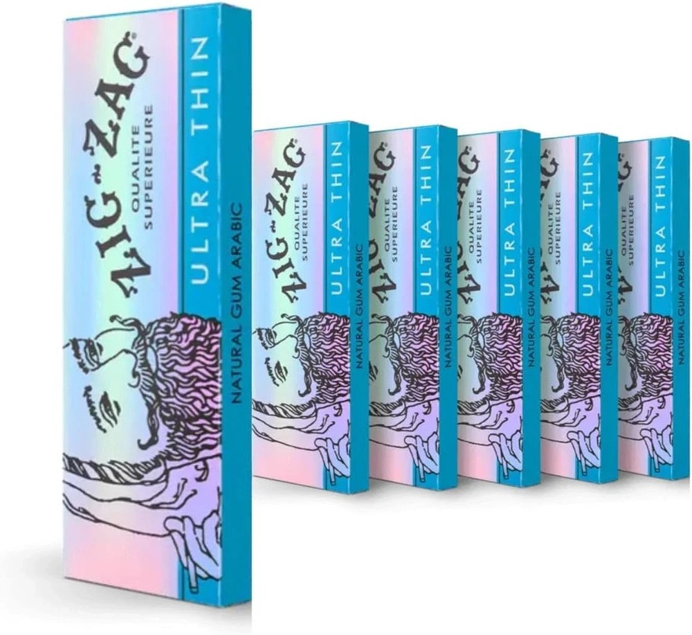 ZIG-ZAG Rolling Papers 1 ¼ Ultra-Thin (6 Booklets) - 32 Sheets Each - Slow Burni