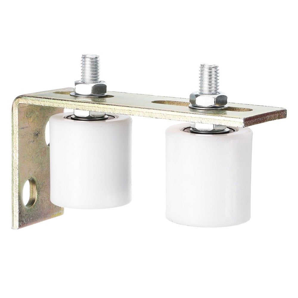 2Pcs Slide Gate Guide Roller 2" Nylon Gate Support Rollers with Bracket, White