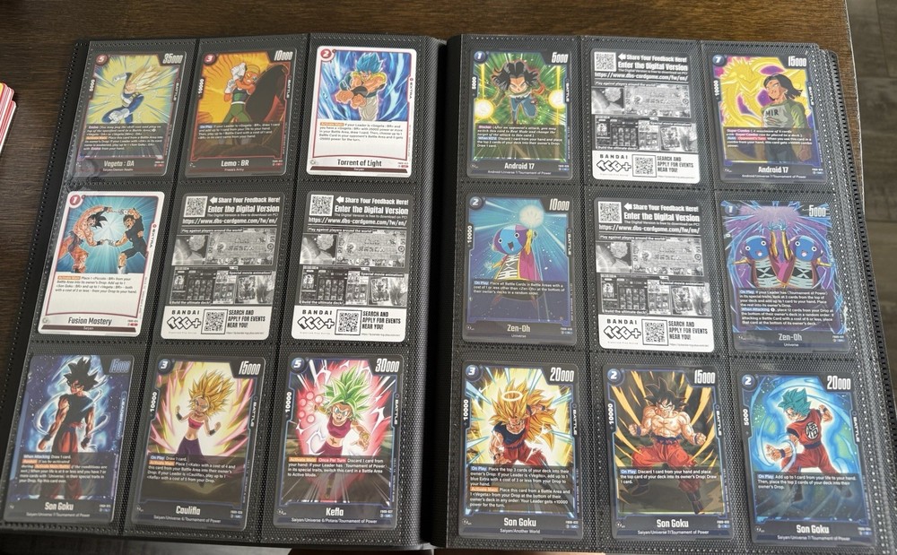 Dragón Ball Dual Evolution Basic Binder, Over 100 Cards, Common, Uncommon, More.