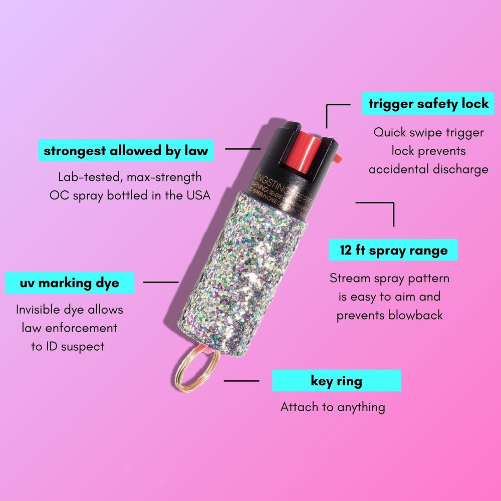 BLINGSTING Essentials Maximum Strength Pepper Spray with Key Ring.