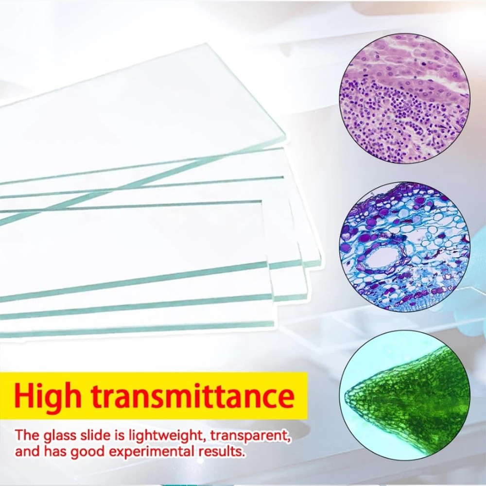 50 Blank Glass Microscope Slides + 100 Coverslips Ground Edge for Experiments