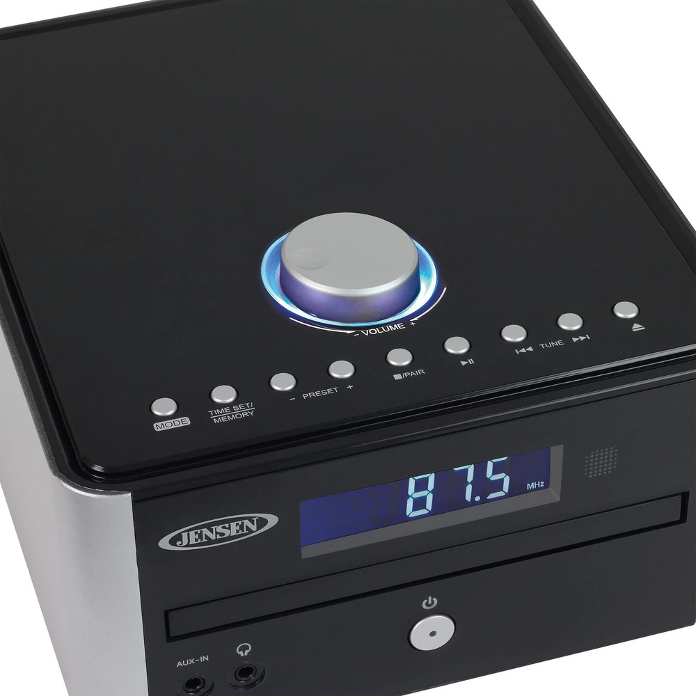 Jensen JBS-210 3-Piece Modern Compact Bluetooth Stereo Shelf System, CD Playe...