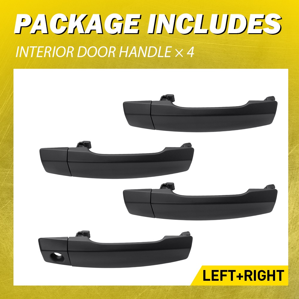 For Nissan Titan 2004-2015 Full Driver Passenger Black Outside Door Handle 4-40X