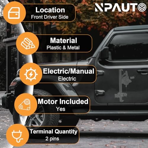 Front Driver Side Power Window Regulator with Motor Replacement for 2000 2001