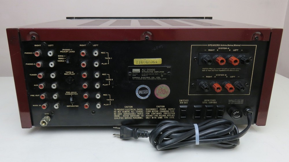 SANSUI AU-20000 INTEGRATED AMPLIFIER ( AMP ) FULLY SERVICED RECAPPED