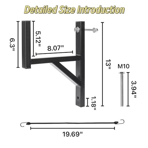 2 Racks Trailer Ladder Rack, Heavy Duty Steel Ladder Rack with Elastic Ropes