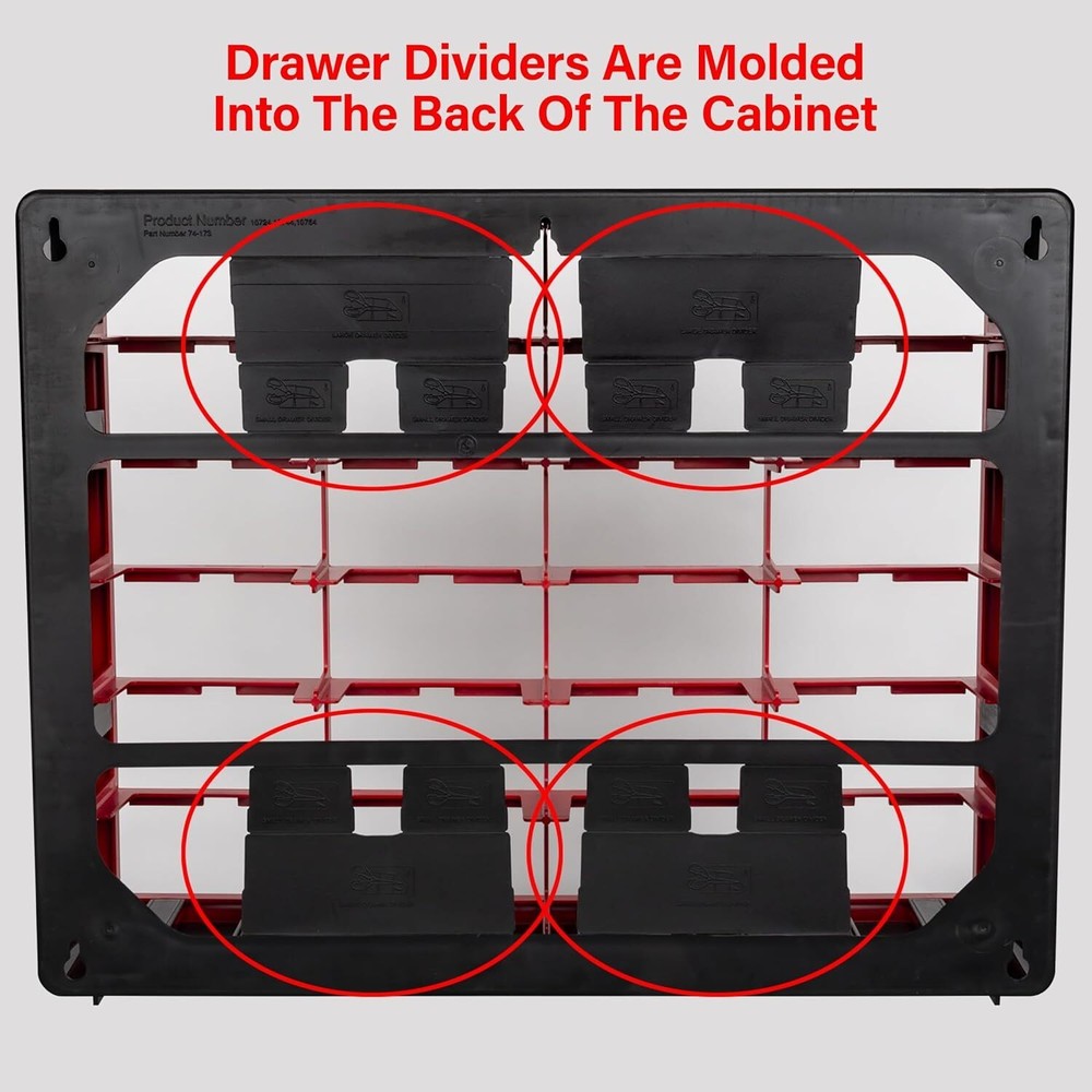 24 Drawer Plastic Parts Storage Hardware Craft Cabinet Stackable for Workshop