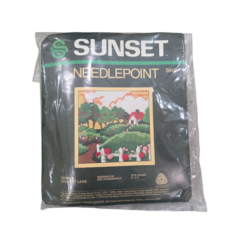 Sunset Needlepoint Kit 5849 Down a Country Lane 5" x 5"