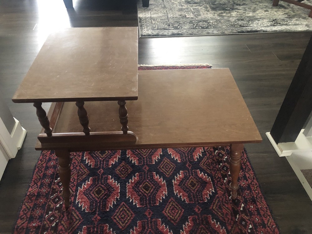 Vintage MCM Two-Tier Rectangular End Table