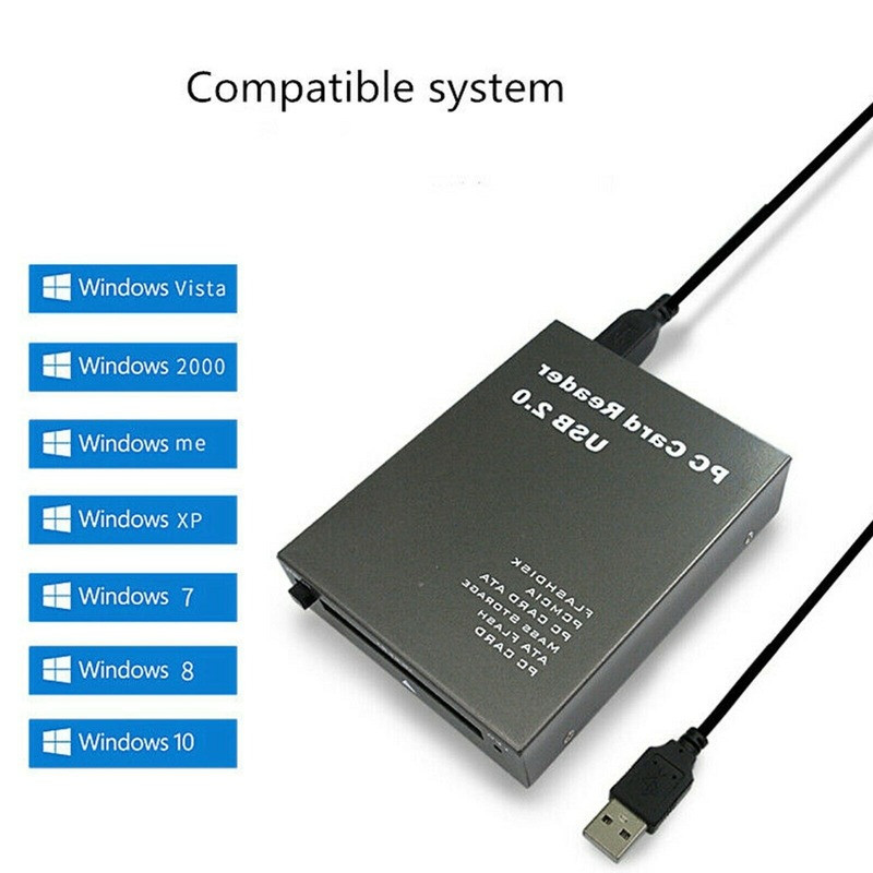 B 2.0 to PC ATA PCMCIA Adapter Flash Disk Memory Card Reader Plug & Play US