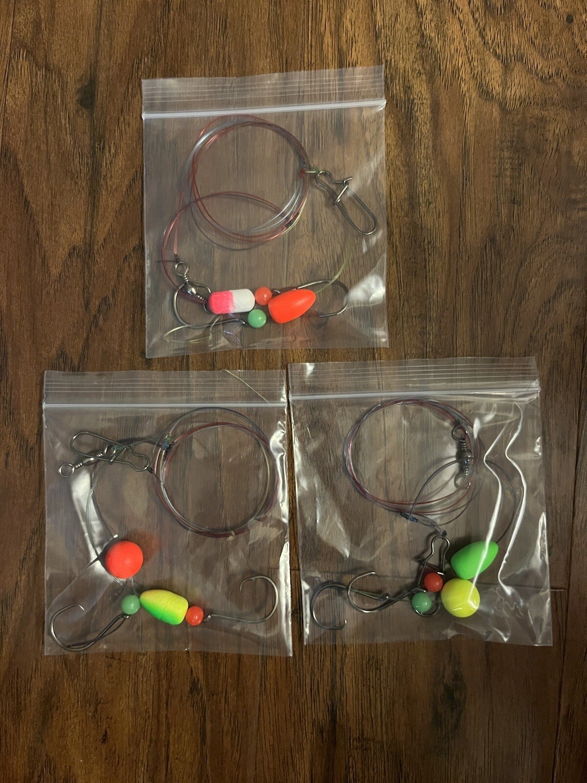 hi - low Pompano rig # 2/0 circle hook 30 lb camo monofilament (4 Rigs)