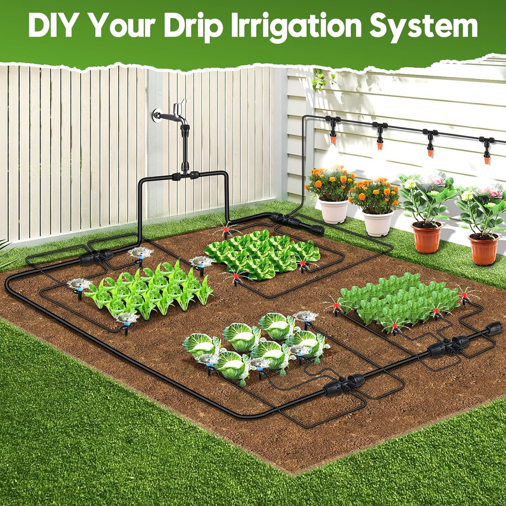 240FT Drip Irrigation System for Garden, 2026 Upgraded Quick-Connect Automatic G