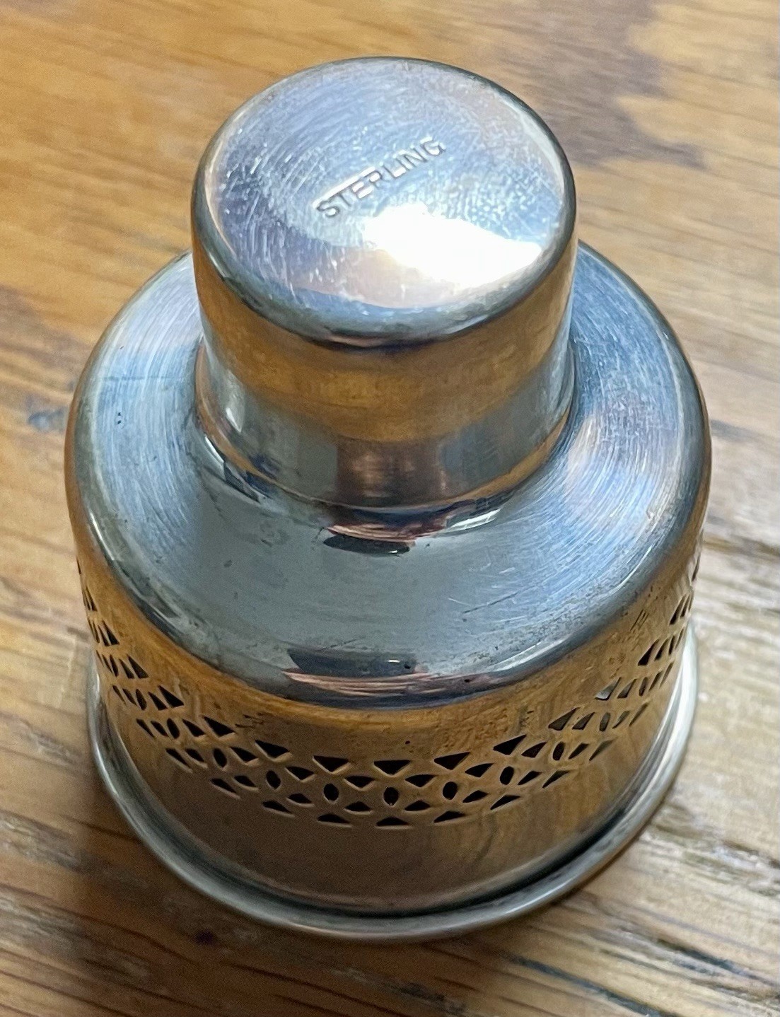 Vintage 2” Sterling Silver Candlestick Hurricane Shade Holder 16 Grams