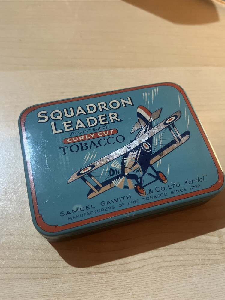 Ob18- Rare Squadron Leader Curly Cut Tobacco Tin, Samuel Gawith & Co