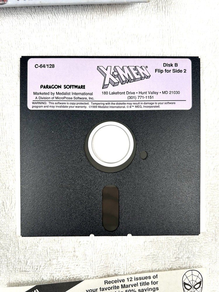 RARE Paragon Software Marvel Comics X-Men Commodore 64/128 Game with Box