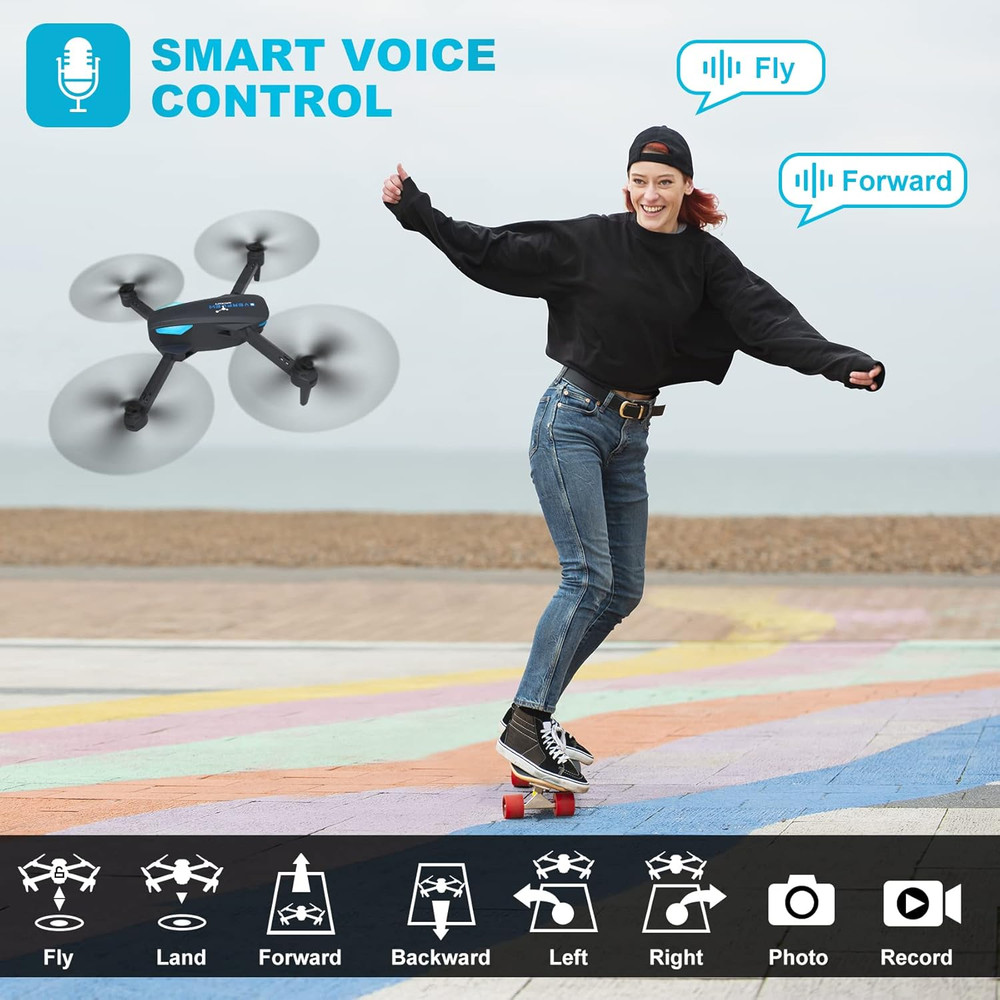 Drone with 1080P Camera for Beginners and Adults, Foldable Remote Control Quadco