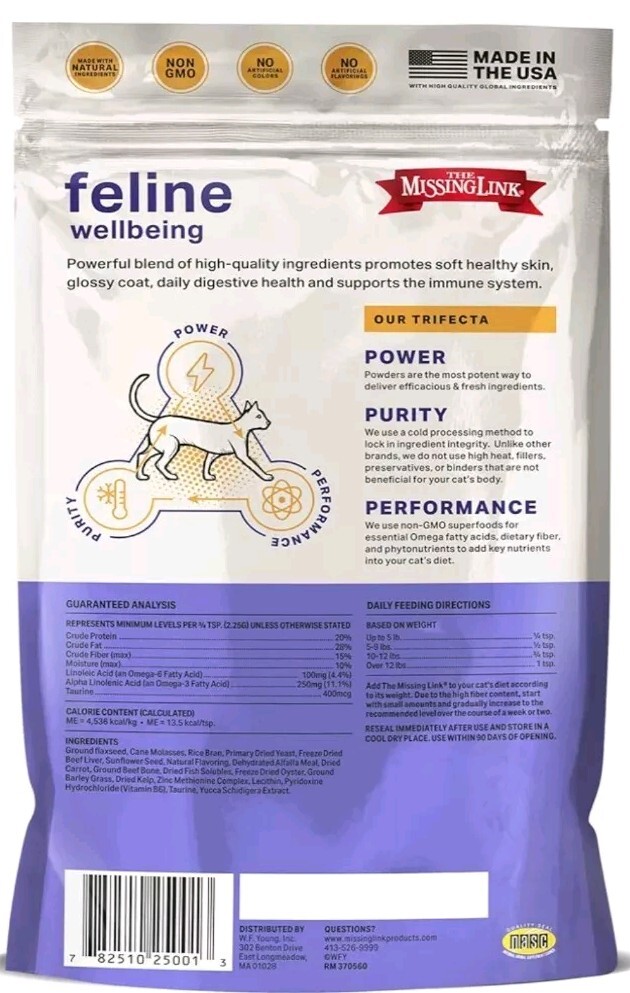 Feline Superfood Supplement Powder Missing Link 6oz Exp 2/8/26