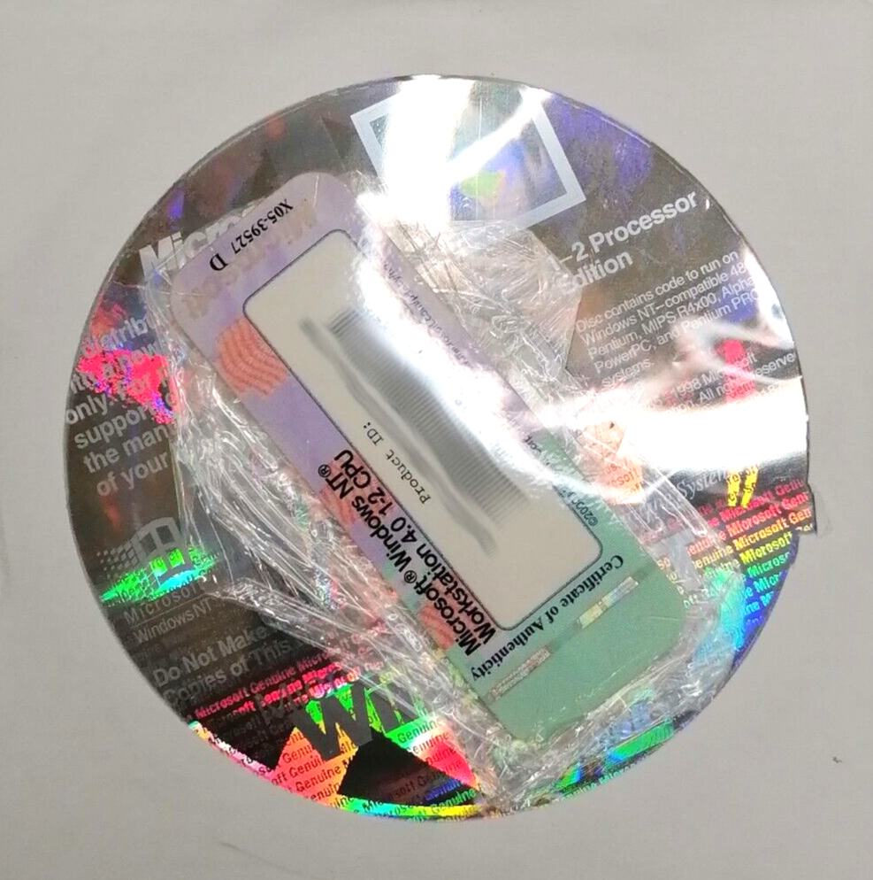 Microsoft Windows NT Workstation 4.0 Software P/N: X05-39527