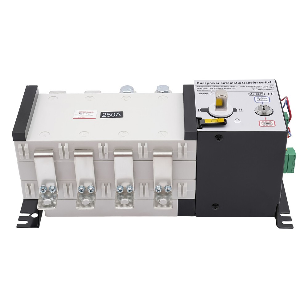 Dual Power Automatic Transfer Switch 4P 250A 3 Phase Circuit Breaker Changeover