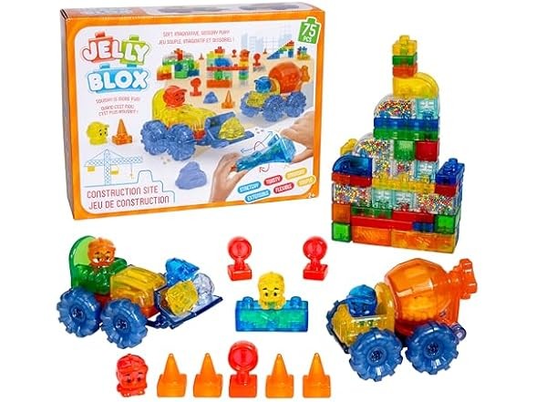 Jelly Blox Construction Site Set | Includes 75 Pieces